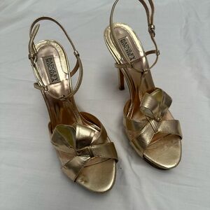 Badgley Mischka Gold Strappy Heels
